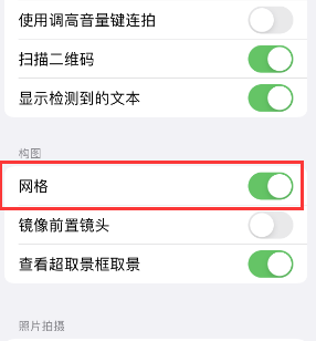 户县苹果手机维修网点分享iPhone如何开启九宫格构图功能 